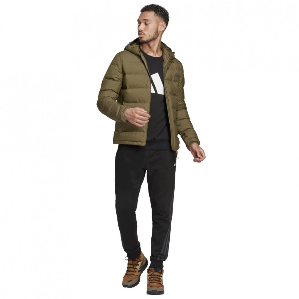 Adidas Men's Helionic Melange Full Zip Hooded Down Filled Jacket - Size L